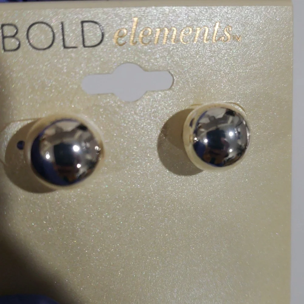BOLD elements Elegant Silver Classic Ball Stud Earrings - Women Fashion Jewelry